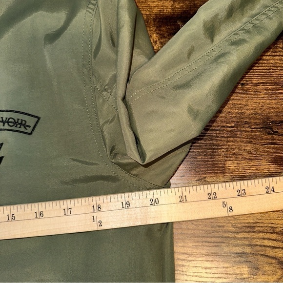 Maniere De Voir Jacket Mens Small Green Nylon Longline Combat Bomber Retro Y2K - Picture 4 of 12